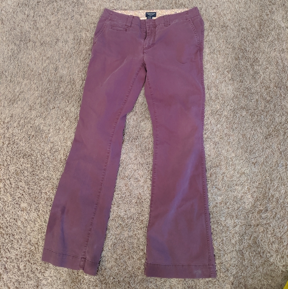 American Eagle stretch bootcut pants maroon 6